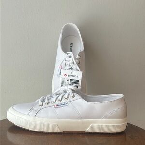 Superga White Leather Sneakers